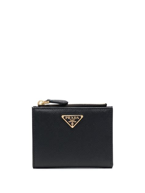 prada slim gold wallet with triangle logo|Prada card holders.